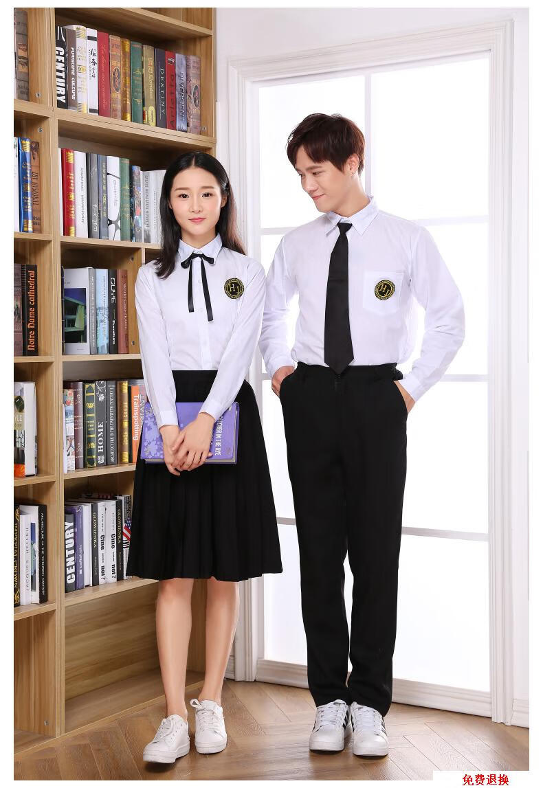朗诵比赛服装学院风男女毕业演讲礼服初中生主持人诗歌服 女款白色
