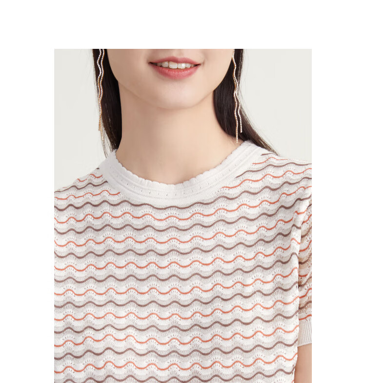 vgrass维格娜丝2022年春季新款商场同款毛针织衫vztsm20470 米藕色 4