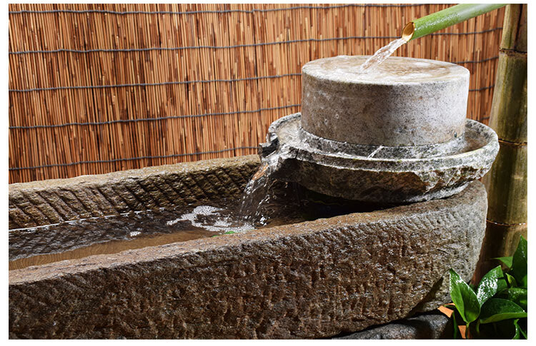 石头花盆老石槽鱼缸阳台水景旧水槽庭院户外摆件猪槽石盆流水组合弧边