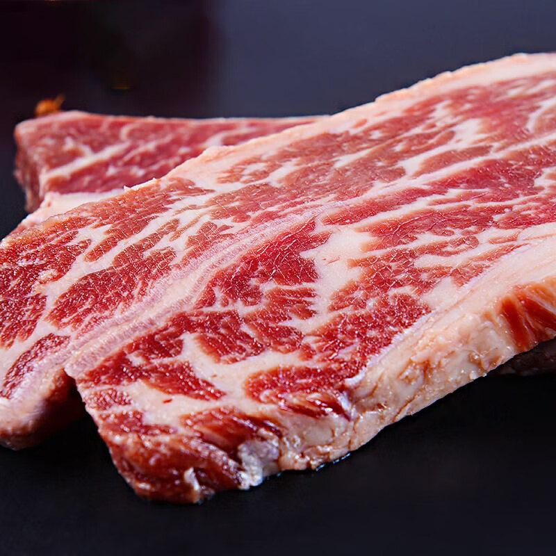 闽沃 澳洲进口雪花牛小排 安格斯谷饲牛排 整块原味原切牛排 谷饲牛肉