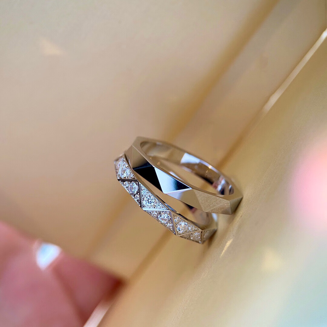 graff戒指 lubaby graff格拉芙平替signature几何光面百搭镶钻戒指