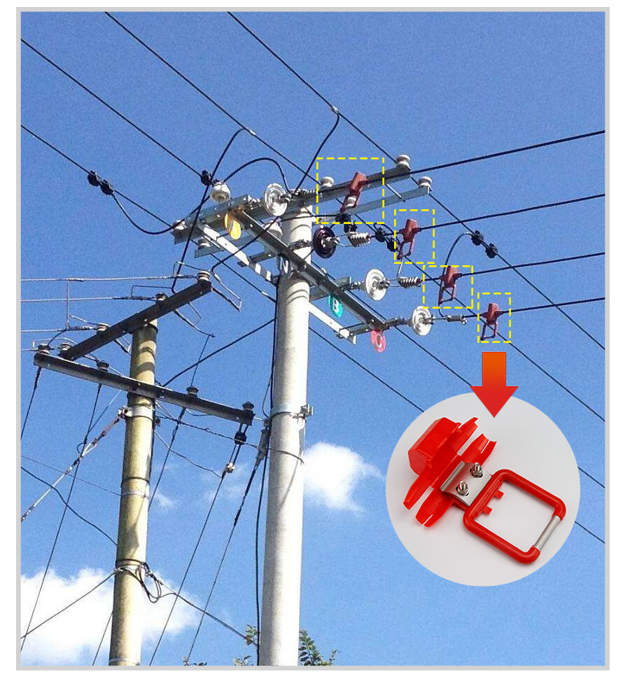 万特弗jdl接地线夹绝缘穿刺接地线夹jdl50240验电环电力金具红黄黑绿