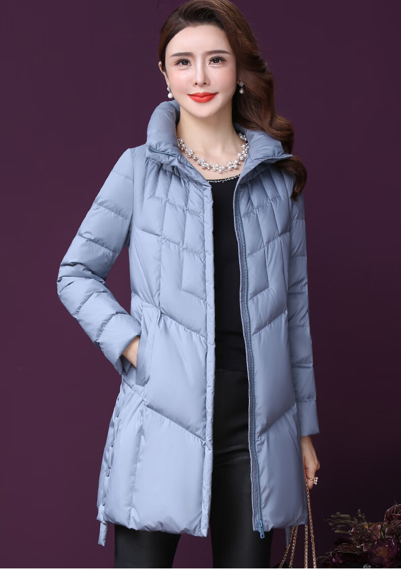 王小鸭女羽绒服连帽中长款2020冬季保暖90白鸭绒大气轻奢宽松外套