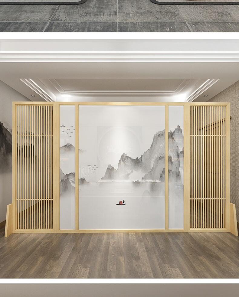 韵祺阁 现代中式屏风隔断玄关茶楼背景装饰简约酒店庭院办公单位遮挡
