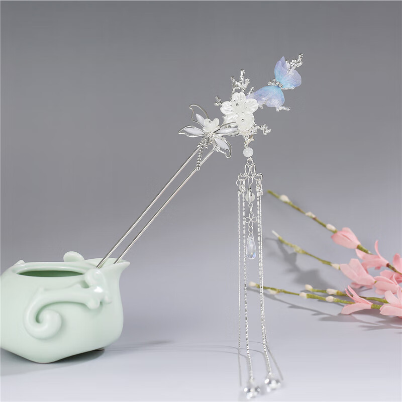 古风发簪步摇汉服头饰超仙气流苏古装发饰古典古代簪子饰品女配饰蜻蝶