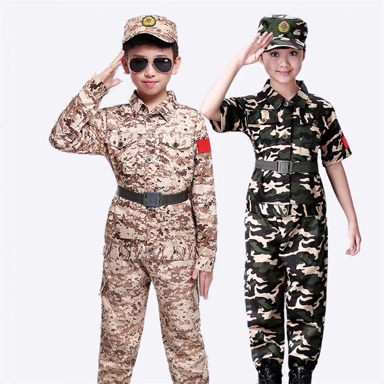 儿童军人服装 海陆空服装军训迷彩服短袖套装军装男童特种兵解放军