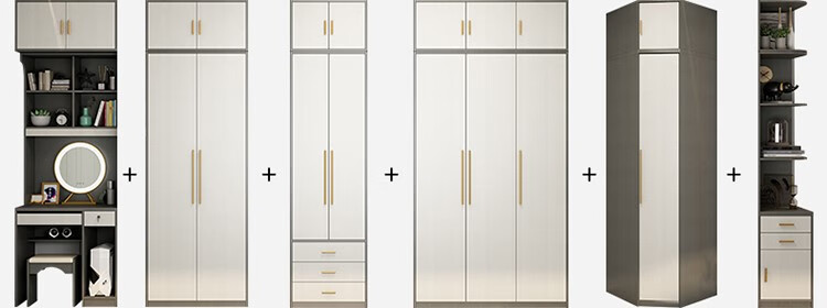 墨 绩转角衣柜转角衣柜家用卧室书桌一体组合l型带梳妆台90度钻石型