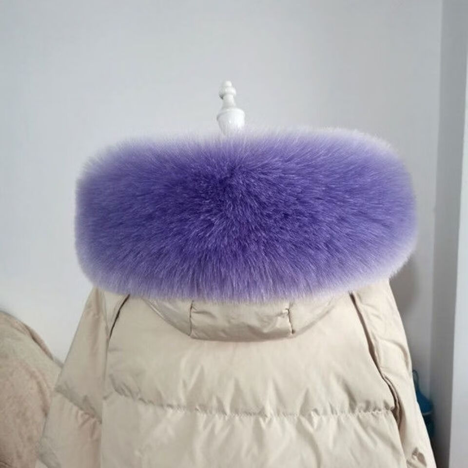 羽绒服毛领单买超大仿狐狸毛领仿貉子毛毛领子毛条羽绒服毛领女单买