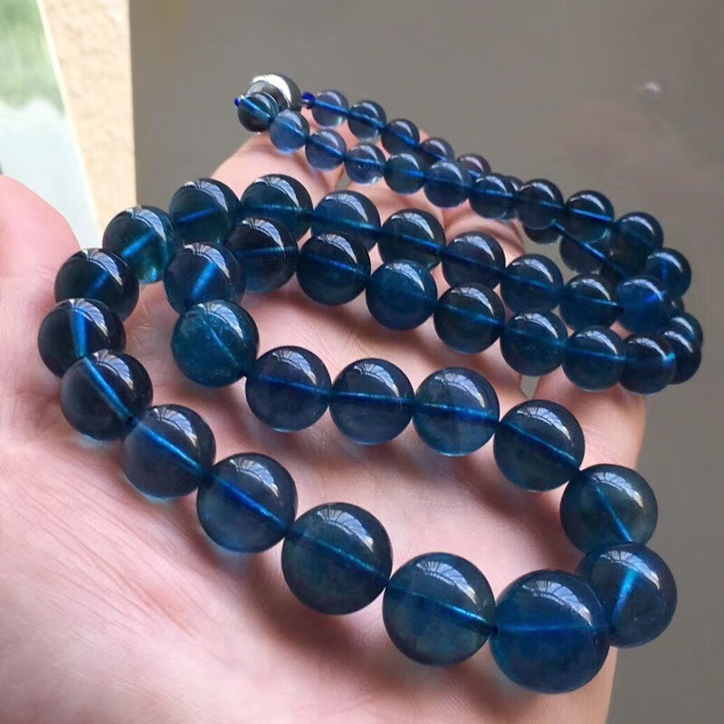 天然深魔鬼蓝海蓝宝塔链 颜色蓝 晶体通透明亮佩戴舒缓情绪有助于身体