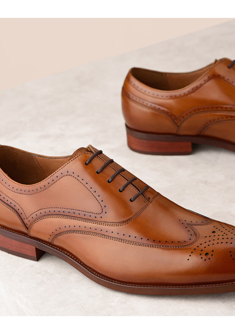 pedro男鞋pm1-46600028男士布洛克压花英伦风皮鞋 cognac白兰地色 39