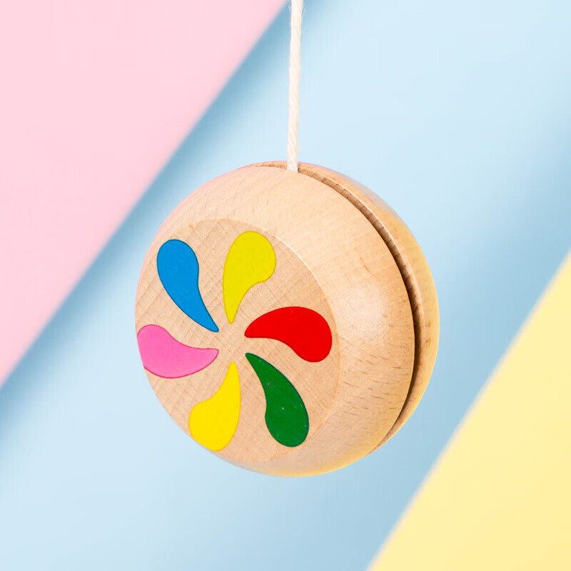 定制yoyo球溜溜球儿童8岁幼儿园女孩木质回旋悠悠球玩具经典怀旧风车