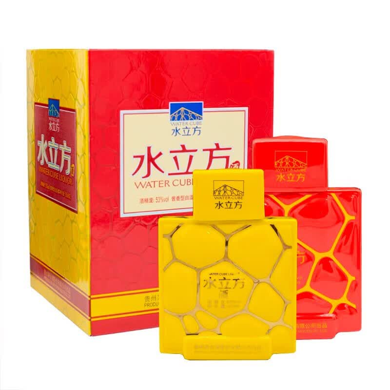 酱香型白酒 水立方酒 红黄礼盒 2011年产 500ml*2 一盒装【图片 价格