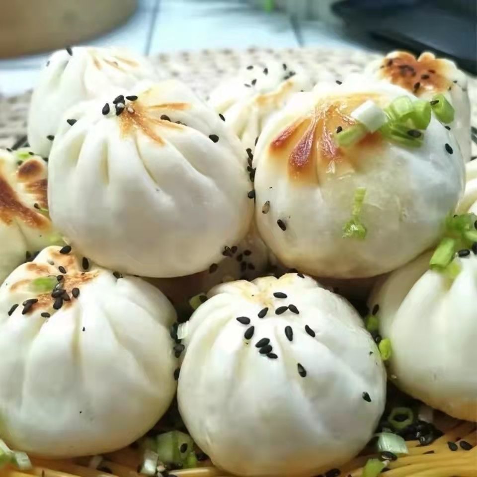 湖北蒸煎包酱肉风味小笼包鲜肉包子早餐方便快捷蒸煎包子生煎包50个装