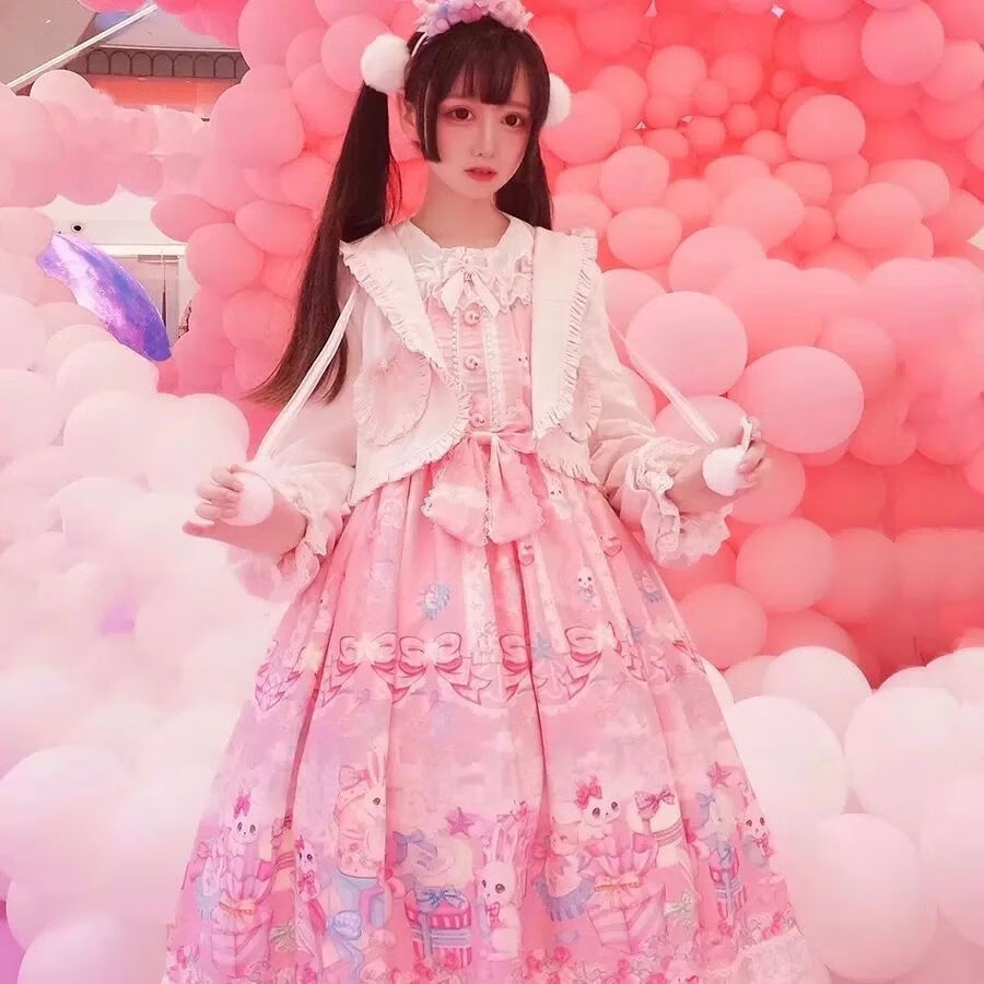 粉色毛球两只装品牌: 萨拉拉 商品名称:lolita洛丽塔头饰 双马尾毛绒