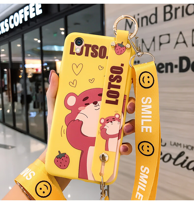 oppoa37手机壳oppoa37m斜跨腕带oppoa37l支架挂绳opa卡通软壳防摔