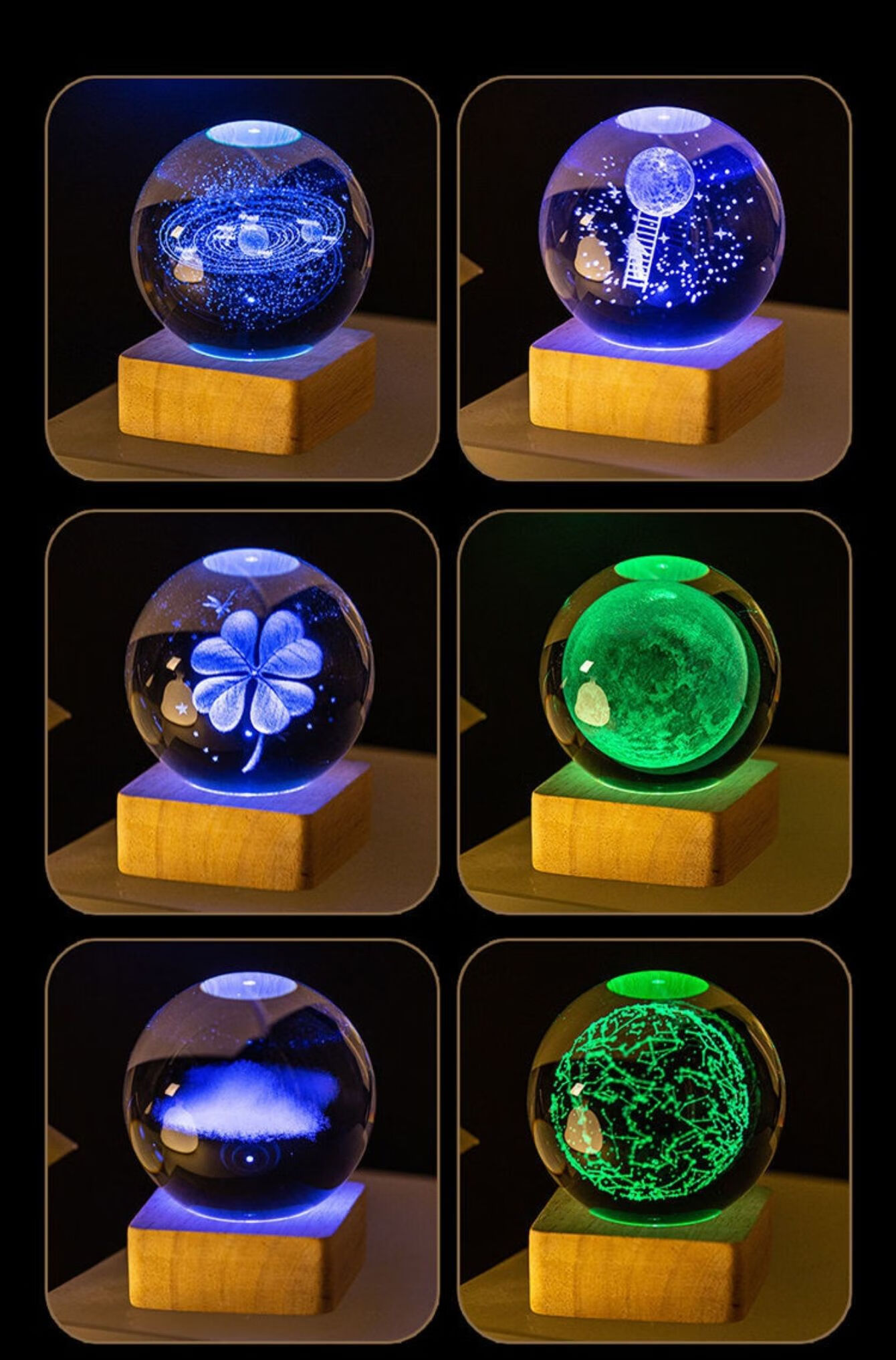 七夕情人节生日礼物女生送女友男生儿童星空水晶球定制投影小夜灯创意