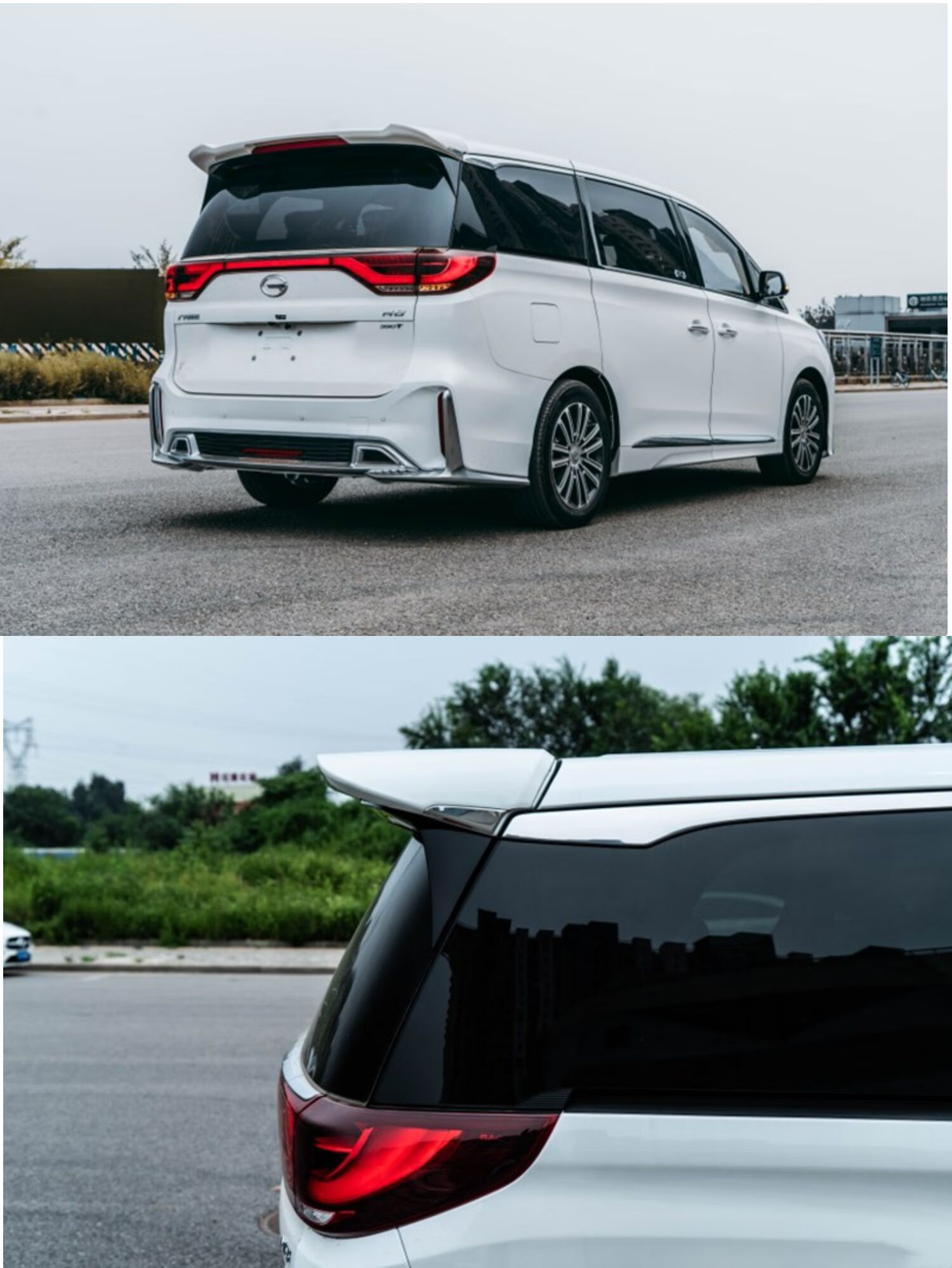 立高 适用于21广汽传祺m8尾翼免打孔中网包围配件传奇gm8改装件大师版