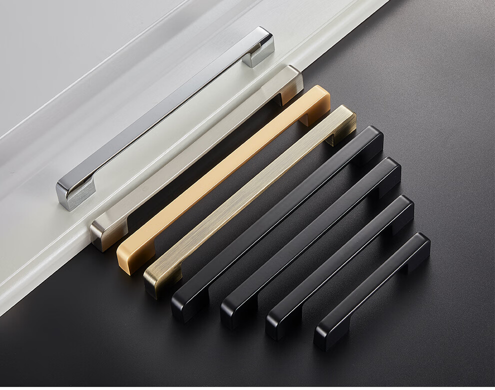 固特gute柜门拉手现代简约黑色橱柜衣柜子加长门把手抽屉家用五金拉手