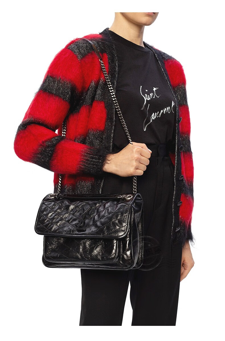 Leather 633158 0en04 1000 SAINT LAURENT: Niki Bag In Vintage