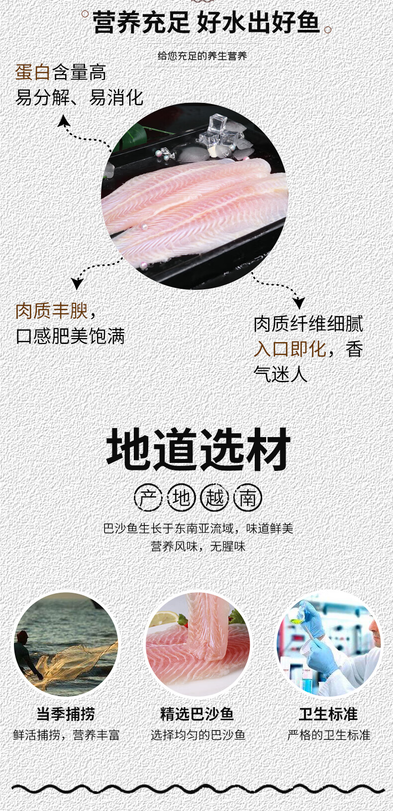 1000-1999g原产地:越南海水/淡水:海水储运条件:冷冻类别:巴沙鱼部位