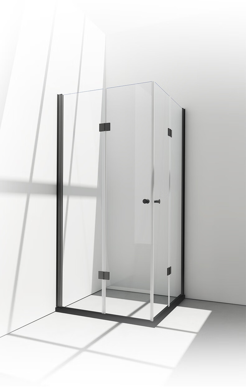 折叠淋浴房隔断干湿分离浴室家用淋浴隔断三折叠玻璃门移动门可定制