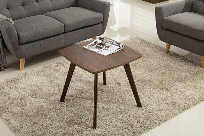 北欧简易约现代人造板矮桌子客厅小边桌小圆桌小方桌小户型两用小高几