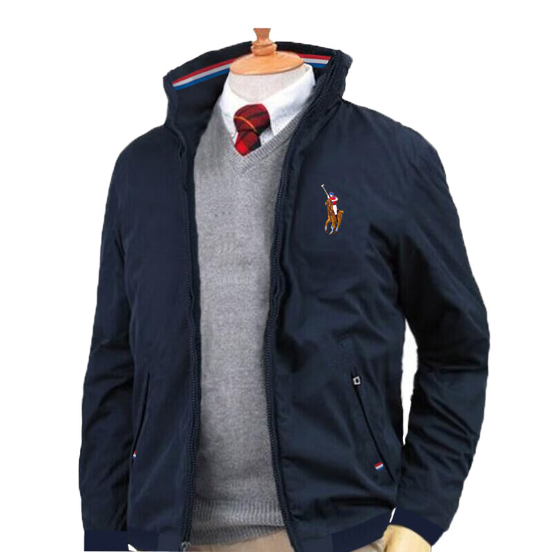 国际品牌保罗男装polo衫夹克外套宽松大码秋季新款男上衣 黑色 xl建议