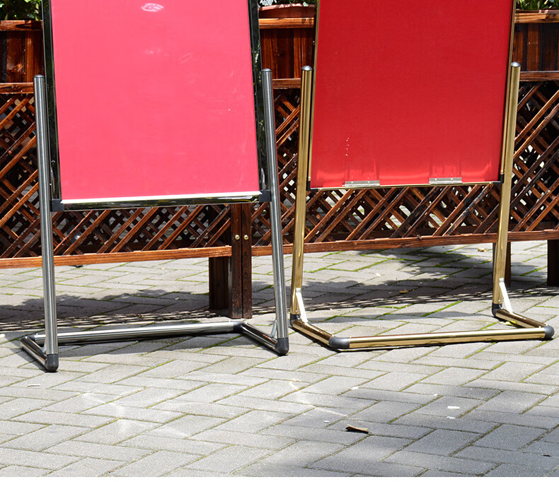 工匠时光不锈钢海报架招聘展架立式落地式水牌展示架酒店l型脚迎宾牌