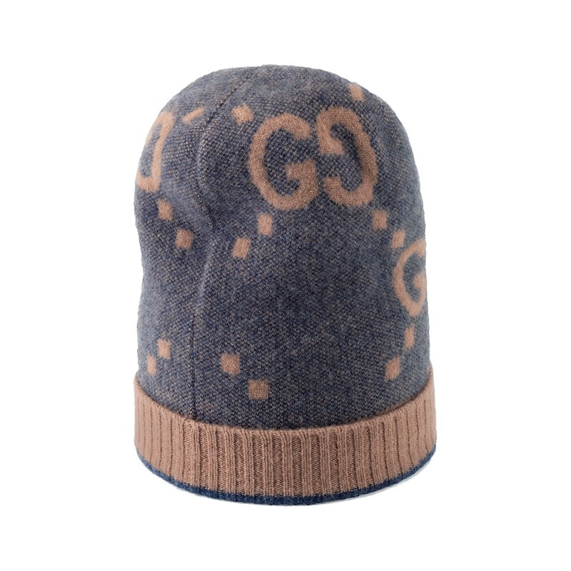 古驰(gucci) 男女同款山羊绒保暖帽子针织帽 676827 4gabx 4279 蓝色