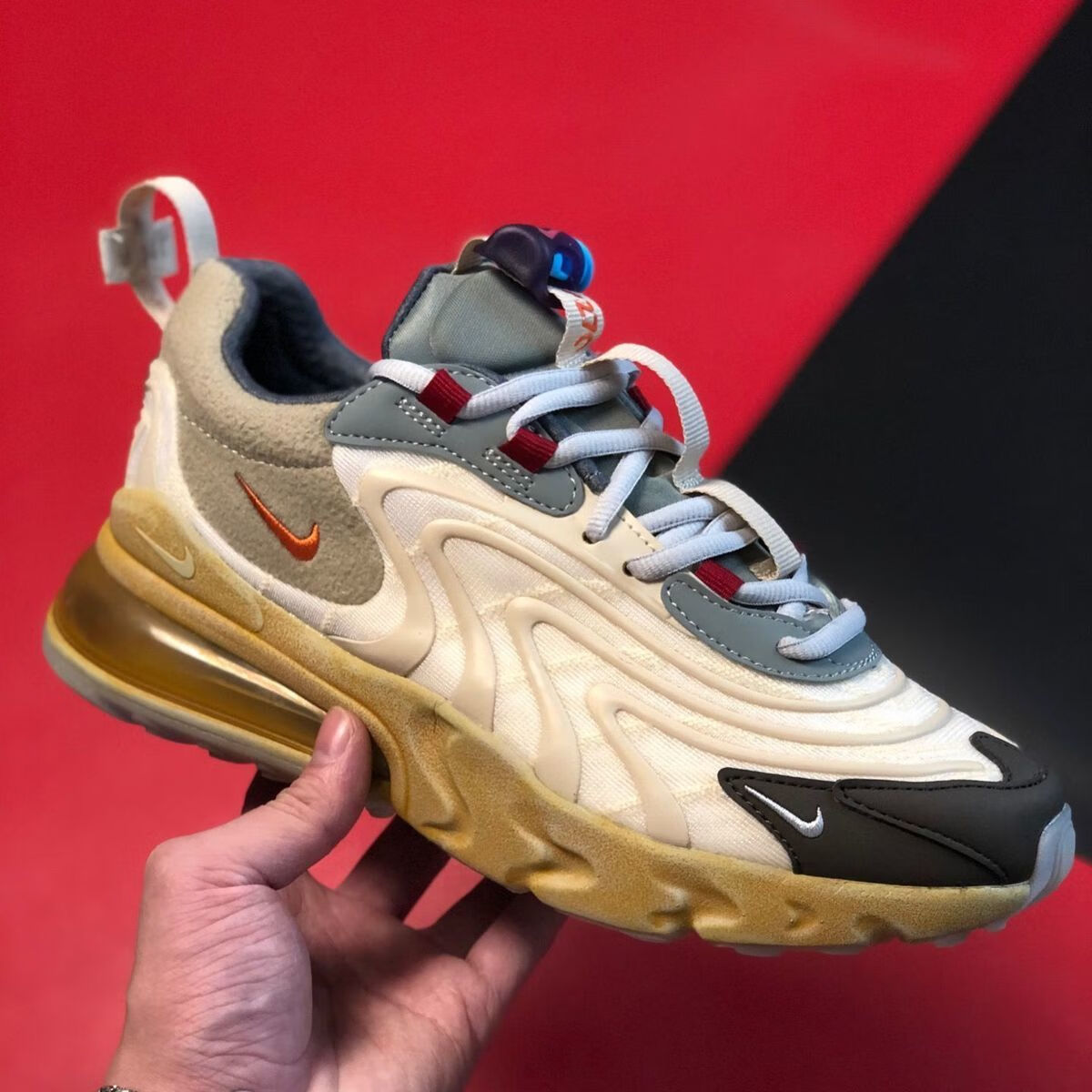 新品travis scott x air max 270 ts联名款跑步鞋女鞋ct2864-200 米色