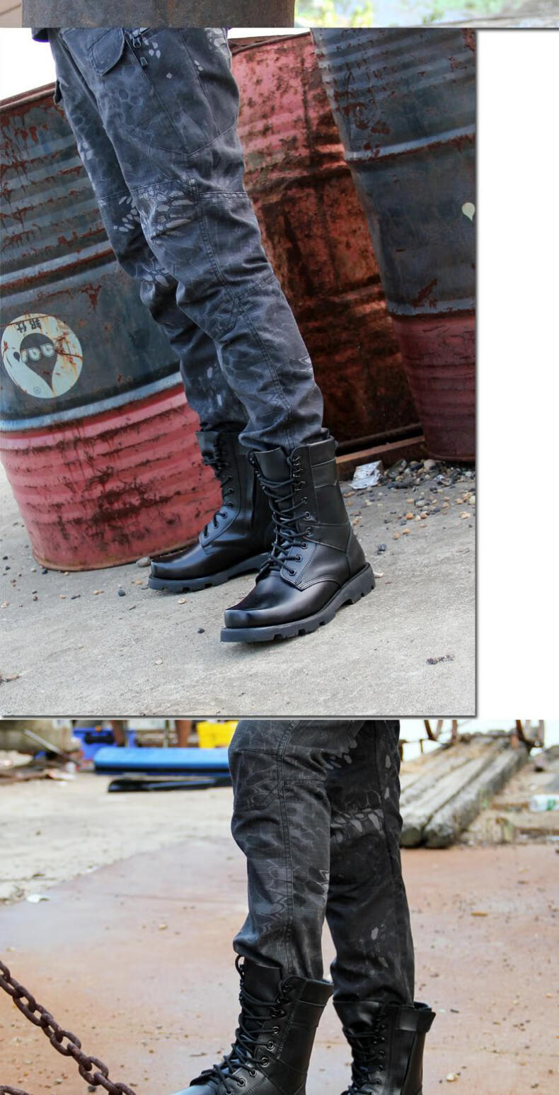 工程师靴皮靴男作战靴高帮真软皮马丁靴防水军勾工装鞋男士靴子保安