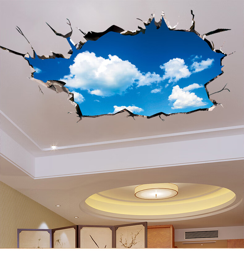 好品质屋顶贴纸3d立体墙贴纸贴画房顶屋顶吊顶天花板装饰墙自粘星空