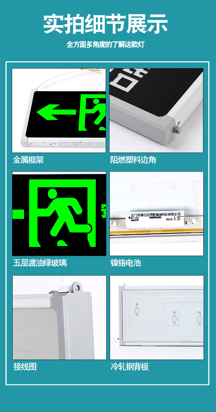 指示灯低压24v36vdcac直流电a型消防应急le疏散指示灯低压双面正向