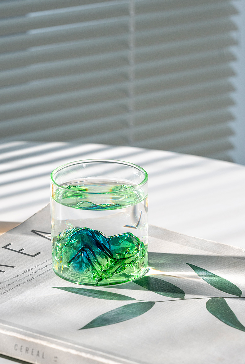 创意威士忌玻璃杯酒杯 雅集玻璃杯日式观山杯170ml(透明)2只【图片