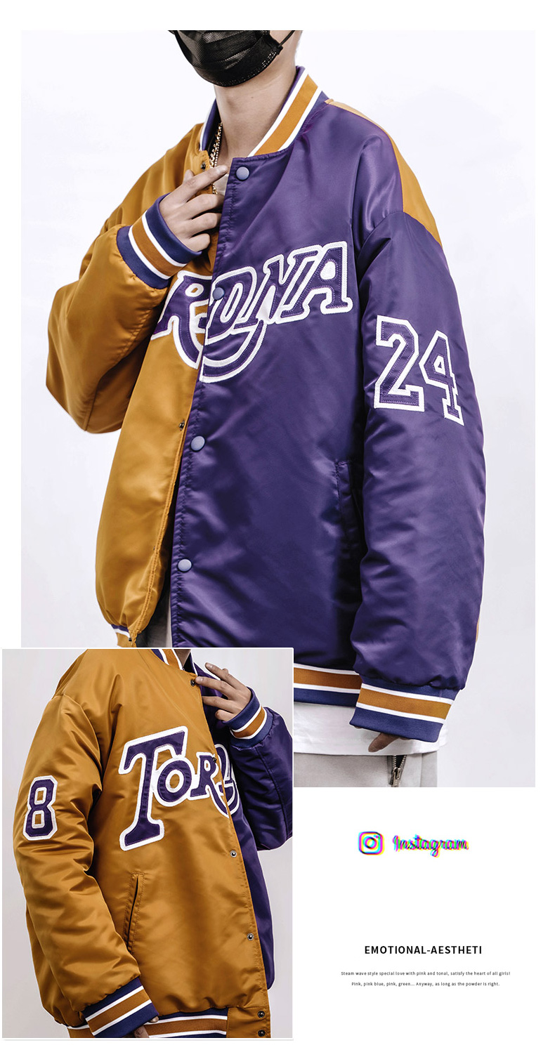 guijiaoernba出场服致敬纪念湖人队夹克棒球服外套76人红色夹克外套m