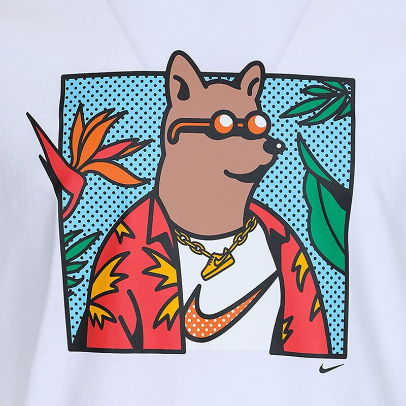 nike耐克男装新款familygraphictee柴犬狗头白色运动短袖t恤dc2751100