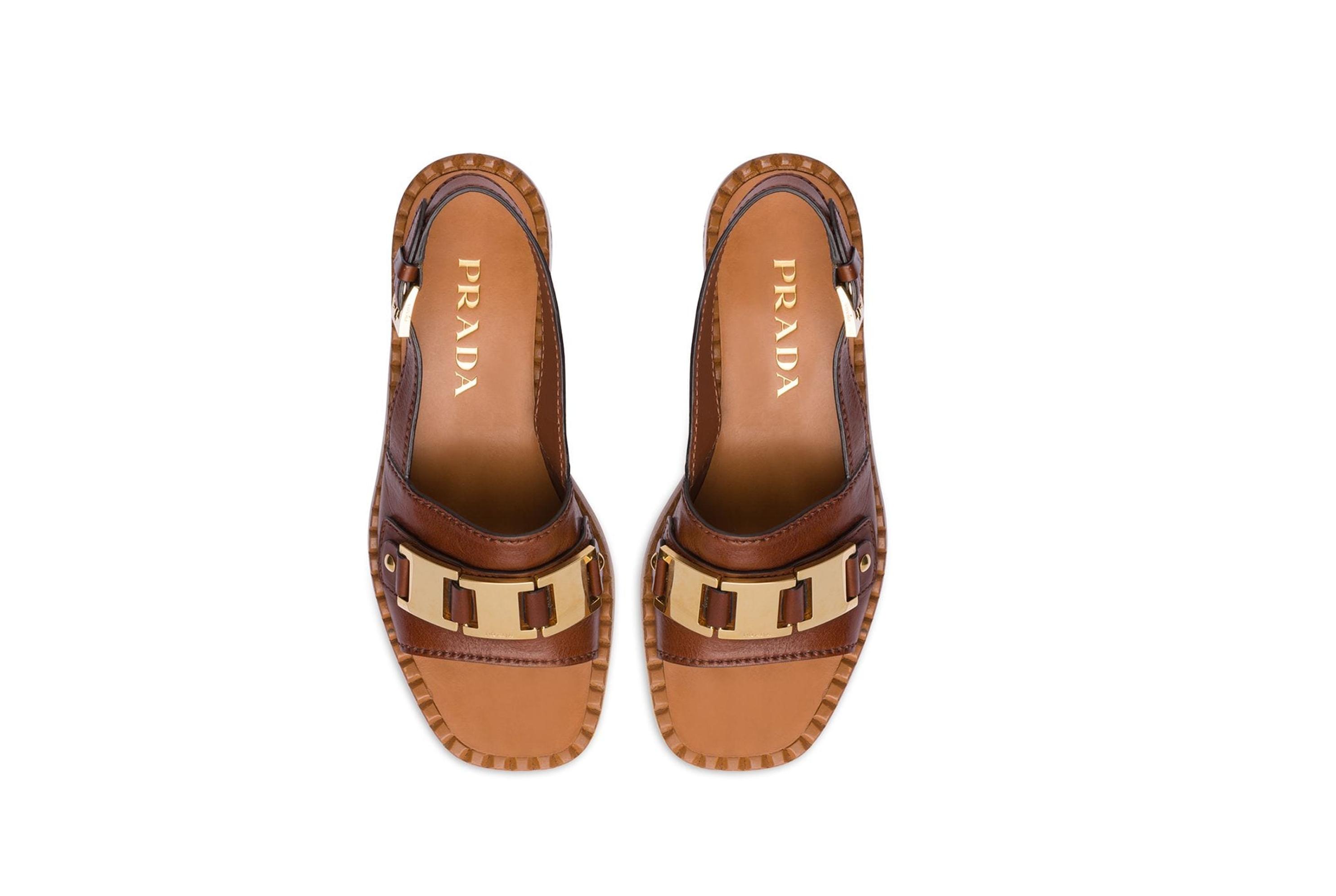 普拉达(prada)20秋冬女士裹踝凉鞋 褐色 it40.