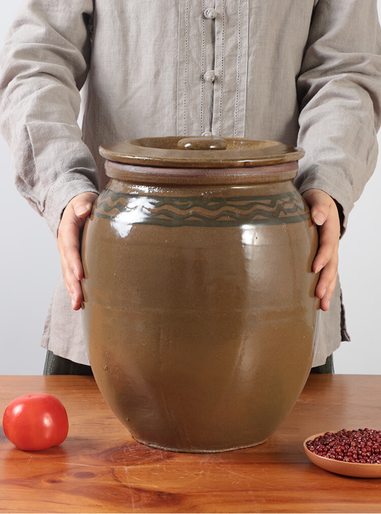 腌肉缸 腌菜罐腌菜坛子家用密封瓦罐泡菜容器土陶老式带盖腌制咸蛋