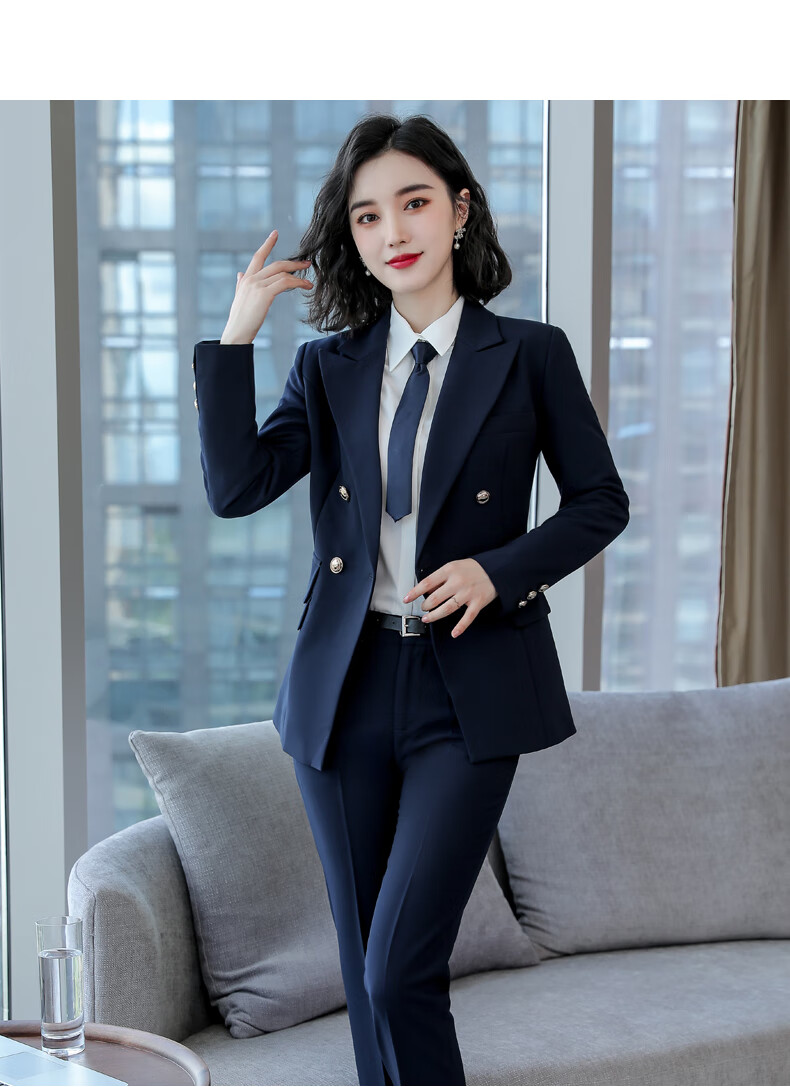 简恩妮职业西装套装女神范时尚气质英伦风韩版女春季银行上班面试工作