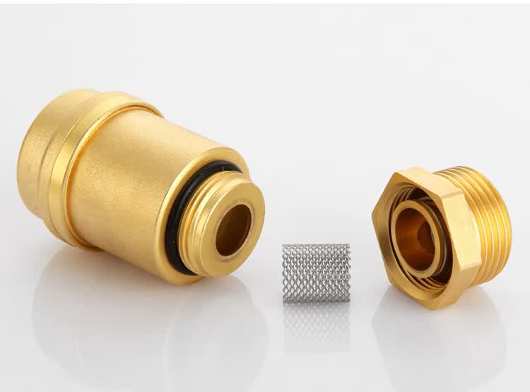 全铜自动排气阀4分6分1寸家用自来水暖气管道侧式单向平口排气阀4分