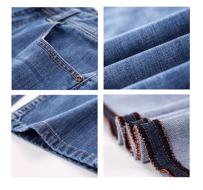 沐秋牛仔裤男宽松直筒黑色大码男装胖子阔腿裤男士弹力夏季薄款男生