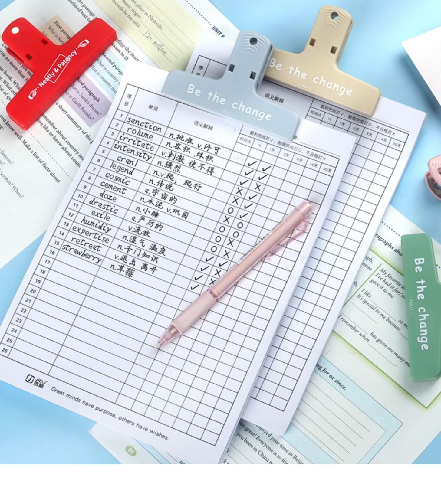 杰利艾宾浩斯英语单词本记忆本学生考研默写背单词记单词纸笔记本子