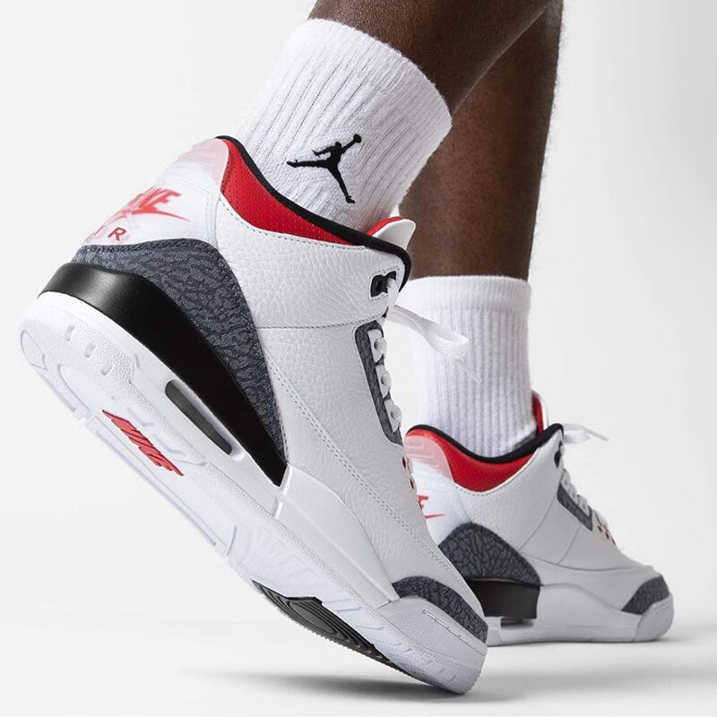 【现货】耐克air jordan 3 aj3 gs红水泥全大红公牛女子篮球鞋 ck9246