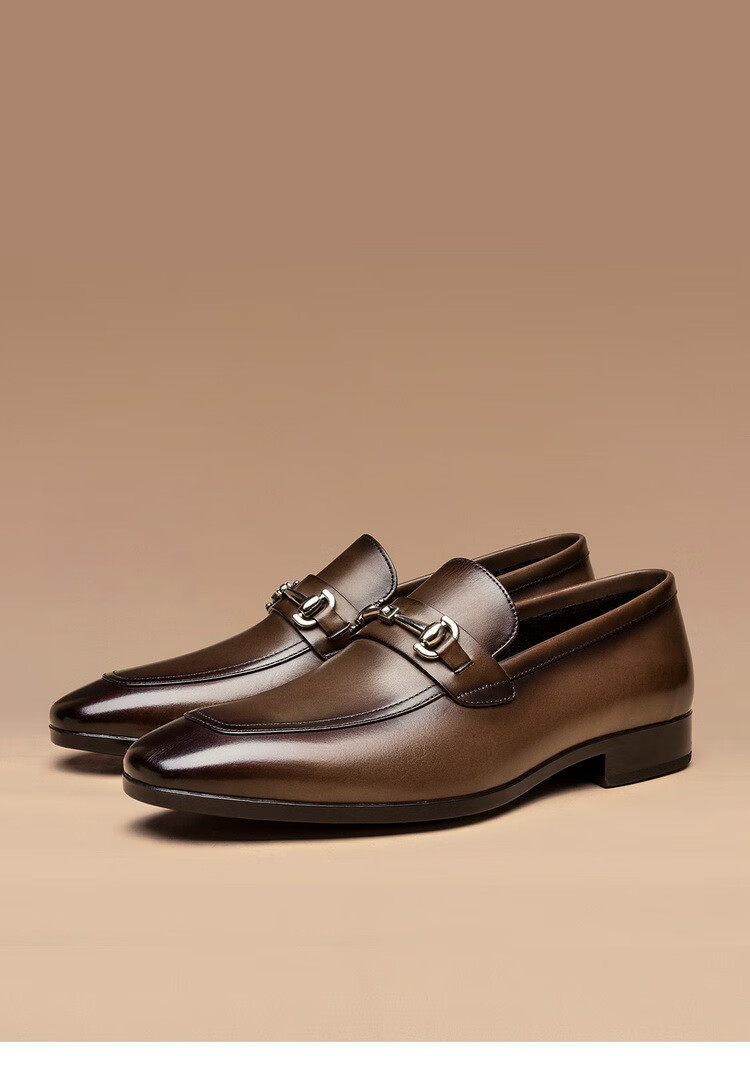 beautoday乐福鞋男一脚蹬男士皮鞋英伦风套脚春夏新款鞋子商务休闲