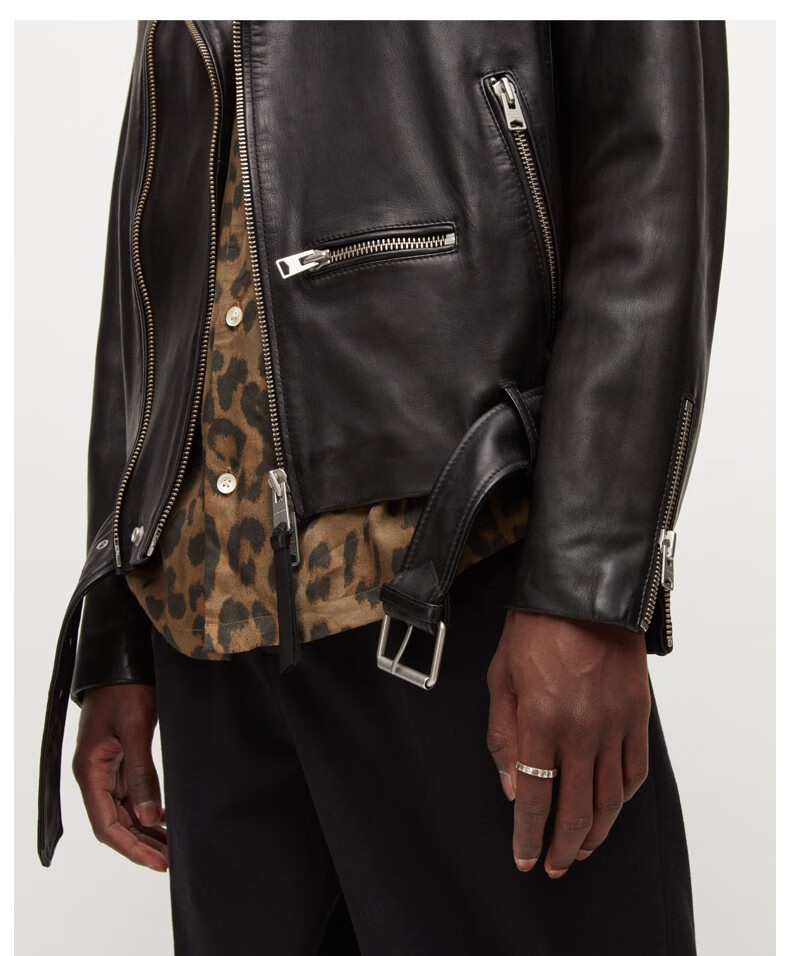 allsaints男士皮衣2022年春夏新品复古修身上衣机车夹克皮衣外套ml007