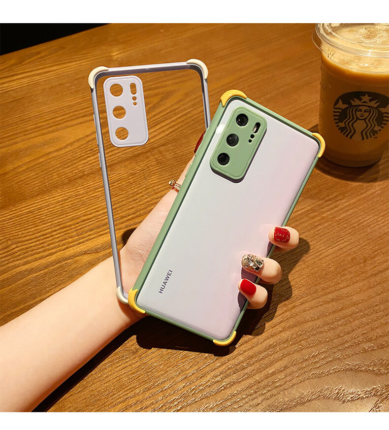 华为p40pro手机壳镜头全包款华为p40四角防摔p40pro简约透明高档p40