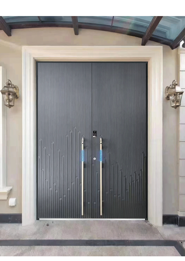 标沐铸铝门别墅双开大门精雕防爆安全自建房铜门入户门高端子母防盗门