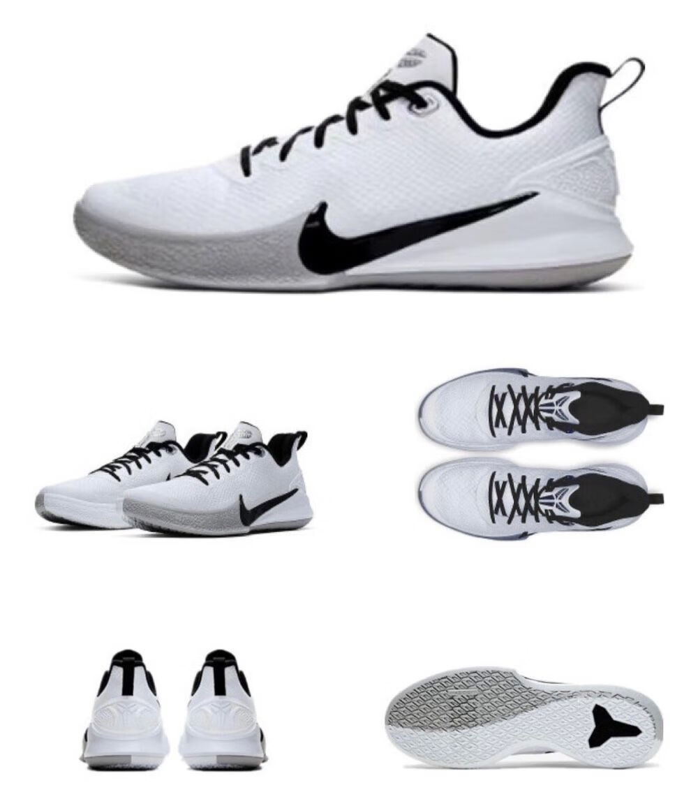 kobe mamba focus 科比曼巴5篮球鞋 学生透气实战气垫男子运动鞋 白黑