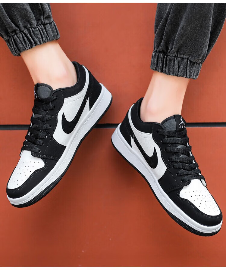 得物鞋官方旗舰空军一号du黑白熊猫板鞋新款aj休闲鞋低帮小白鞋女