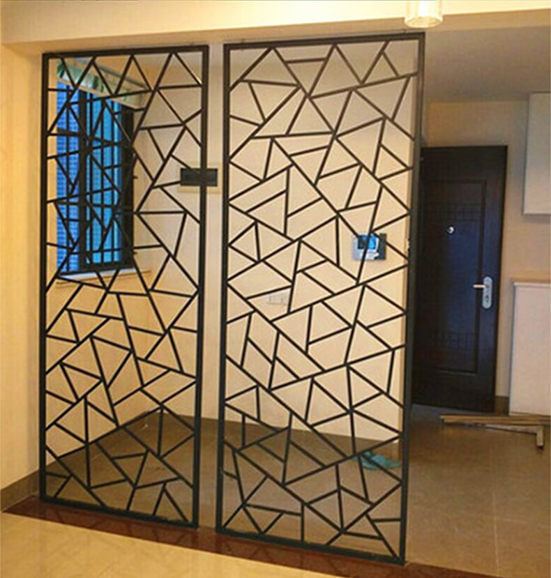 铁艺屏风镂空隔断玄关柜 现代简约客厅卧室办公室餐厅酒吧铁网间厅柜